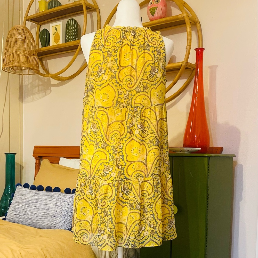 ๐๐LOFT Yellow Paisley Mini Sundress. FINAL PRICE - Picture 4 of 6